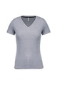 Dames T-shirt V Hals Kariban K394 OXFORD GREY-NAVY-WHITE
